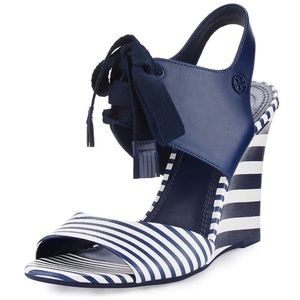 TORY Burch nautical wedge sandals 6.5